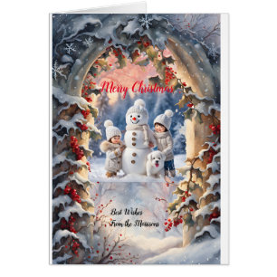 Holly Archway Personalised Christmas Greeting Card