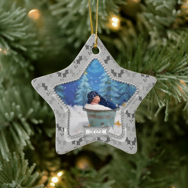 Holly Baby's First Christmas 2023 Star Ceramic Tree Decoration (Tree)