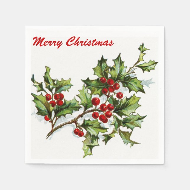 Holly Berries 001 Napkin (Front)