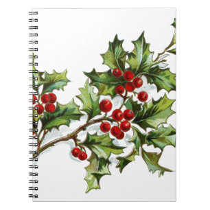 Holly Berries 001 Spiral Notebook