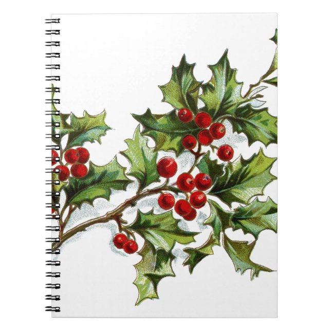 Holly Berries 001 Spiral Notebook (Front)
