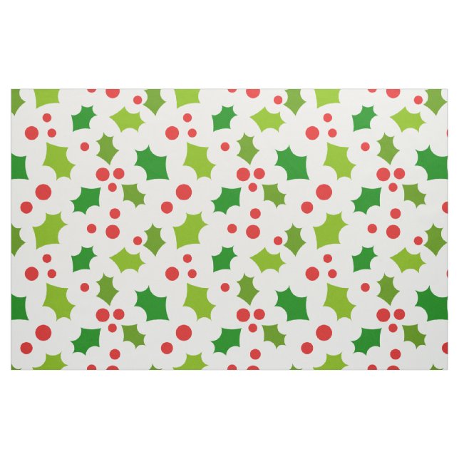 Holly berries and leaves pattern  fabric (Fat Quarter)
