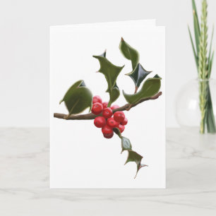 Holly Berries Christmas Card