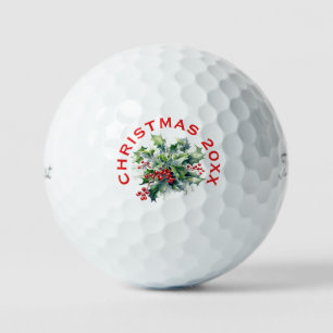 Holly Berries Christmas Custom Golf Balls