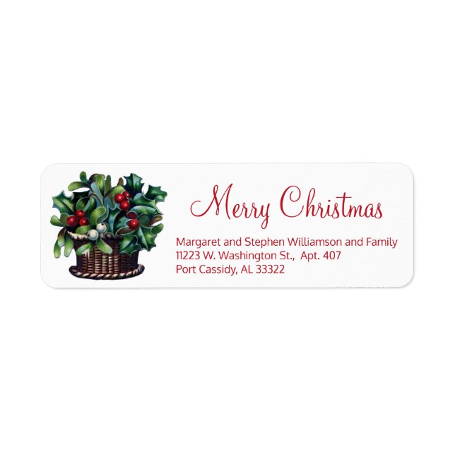 Holly Berries Christmas Greenery Festive Red Green (Front)