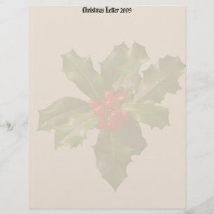 Holly & Berries Christmas Letter 2009 Letterhead