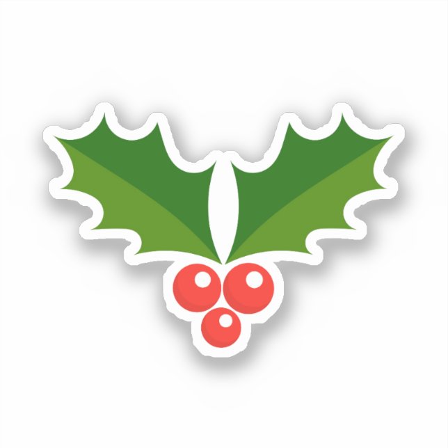 Holly berries Christmas Sticker (Front)
