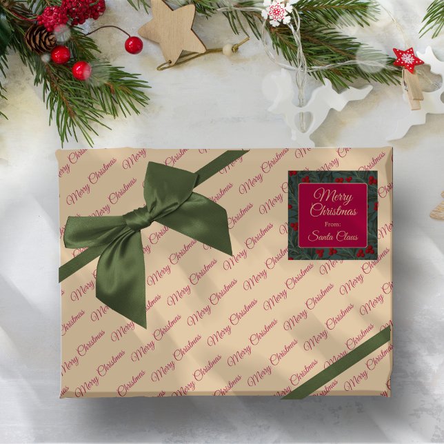 Holly Berries Christmas Wrapping Paper (Creator Uploaded)