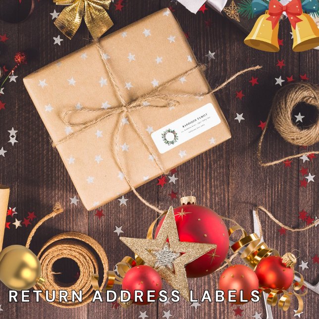  Holly Berries Christmas wreath  return address  (Creator Uploaded)