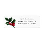 Holly Berries & Greenery Return Address Label<br><div class="desc">Complete your Holly Berries & Greenery Winter and/or Christmas return address labels.

To use the address label- choose from two cursive fonts,  a print font,  or long name font for the name. You can use a 3rd line for the address in the address place.</div>