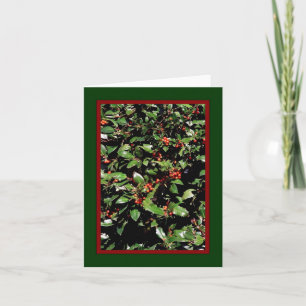 'Holly & Berries' Holiday Card - Blank Inside