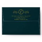 Holly Berries Plaid Gold Monogram Return Address