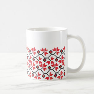 Holly Berries Red flower cross-stitch design Coffee Mug
