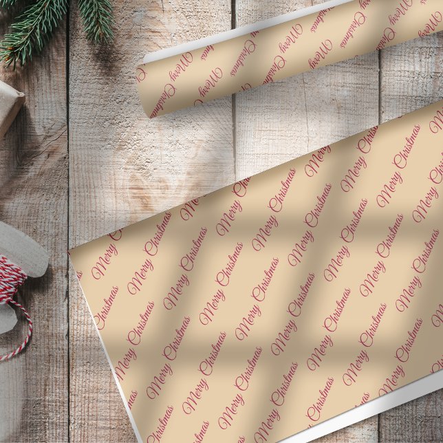 Holly Berries Red on Gold Merry Christmas Tissue Paper (Creator Uploaded)