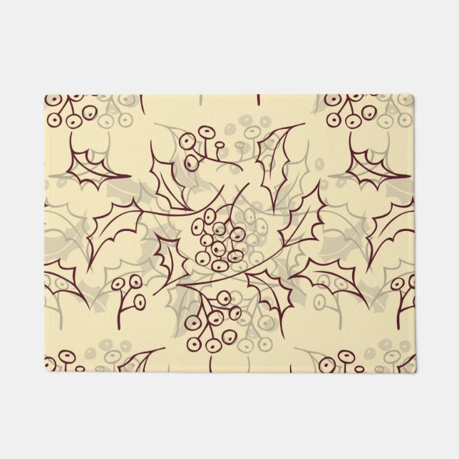 Holly berries seamless design doormat (Front)