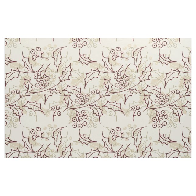 Holly berries seamless design fabric (Fat Quarter)