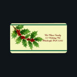 Holly & Berries shipping Label<br><div class="desc">Add a touch of classic Christmas charm to your holiday mailings with this beautifully illustrated Holly & Berries shipping label. Featuring a watercolor rendering of lush green holly leaves and vibrant red berries, this design evokes the warmth and nostalgia of traditional holiday decor. The hand-painted style brings a cozy, artisanal...</div>