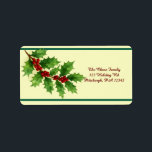 Holly & Berries shipping Label<br><div class="desc">Add a touch of classic Christmas charm to your holiday mailings with this beautifully illustrated Holly & Berries shipping label. Featuring a watercolor rendering of lush green holly leaves and vibrant red berries, this design evokes the warmth and nostalgia of traditional holiday decor. The hand-painted style brings a cozy, artisanal...</div>