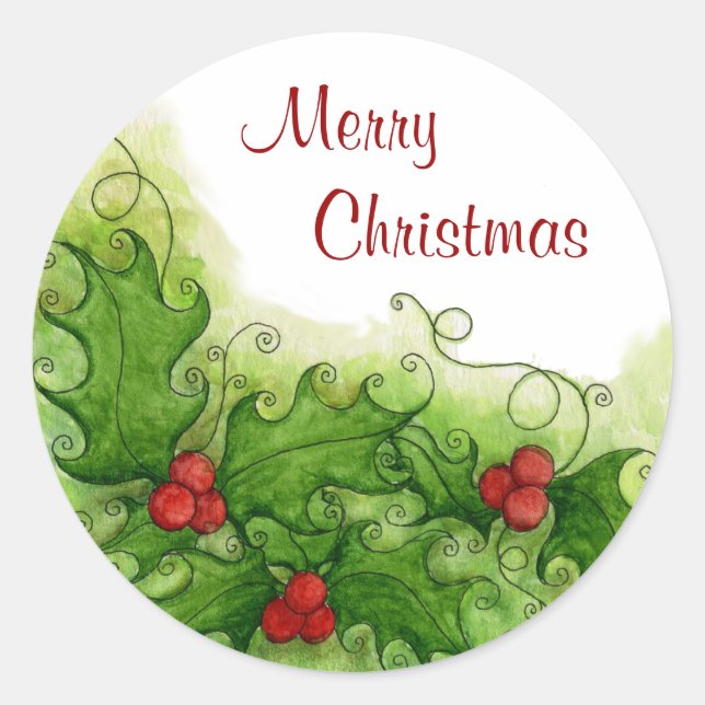 Holly Berries Sticker (Front)