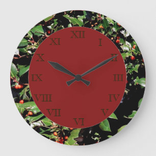 Holly & Berries Wall Clock