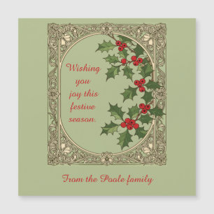Holly-Berry Art-Nouveau Winter-Woodland