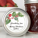 Holly Berry Blank Jar Canning Homemade Classic Round Sticker<br><div class="desc">Christmas holly & berry blank sticker label. Write your spice,  baked good,  canning or whatever you wish this holiday season.</div>
