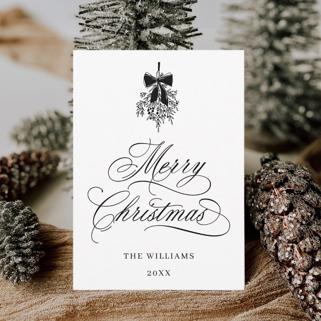 Holly Berry Bouquet Romantic Christmas Photo Flat  Holiday Card (Creator Uploaded)