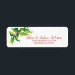 Holly Berry Christmas Address Label<br><div class="desc">Beautiful watercolor holly berry Christmas Address Label.  Matching invitations & thank you notes available in our shop with postage stamps and stickers.</div>