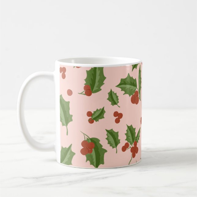 Holly Berry Christmas Mug (Left)