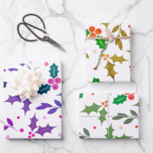 Holly Berry Christmas Seamless Pattern