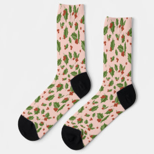 Holly Berry Christmas Socks