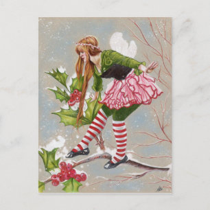 Holly berry fairy Christmas Card