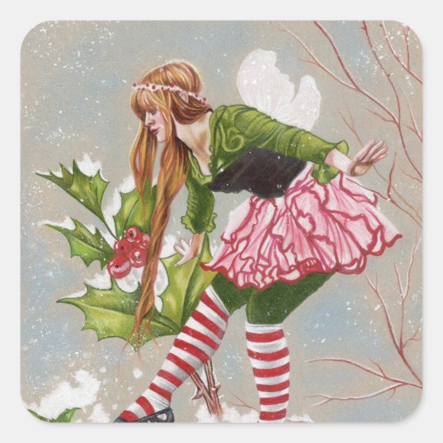 holly berry fairy stickers (Front)