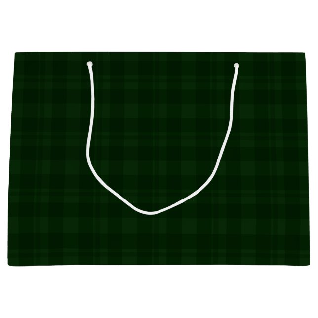 Holly Berry Green Tartan Large Gift Bag (Front)