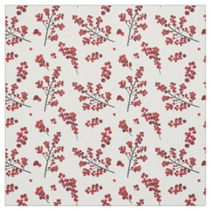 Holly Berry Holiday, Christmas Repeating Pattern Fabric