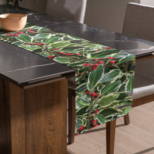 Holly Berry Holiday Short Table Runner