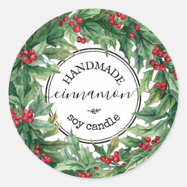 Holly Berry mistletoe Script Product Label (Front)