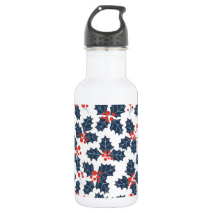 Holly berry on white 532 ml water bottle