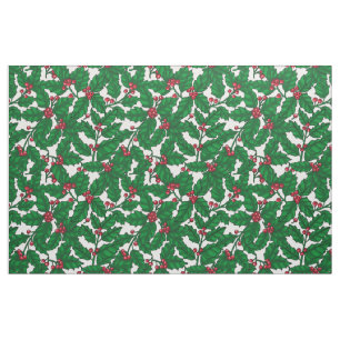 Holly berry on white fabric