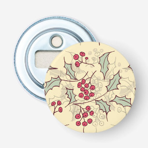 Holly berry pattern design bottle opener