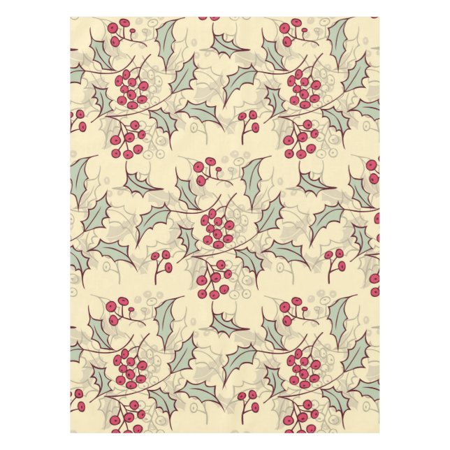 Holly berry pattern design tablecloth (Front)