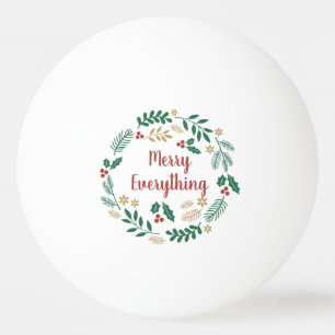 Holly Berry Pine Wreath Merry Everything Photo Ping Pong Ball
