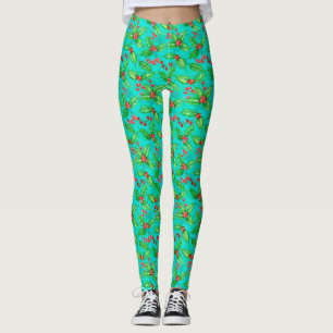 Holly berry watercolor leggings