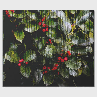 Holly Berry Wrapping Paper, 30" x 6' Paper
