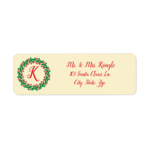 Holly Berry Wreath Monogram