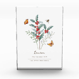 Holly Birth Month Flower Photo Block
