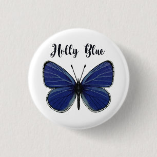Holly Blue Butterfly Round Badge