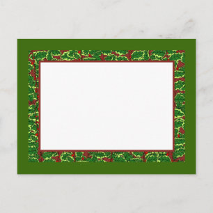 Holly Border Blank Notecards and Postcards