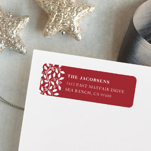 Holly Border Return Address Label