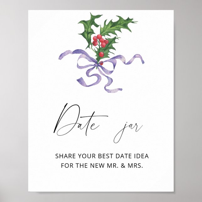 Holly branch - date night ideas bridal game poster (Front)